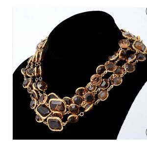 Chanel 1981 Iconic Amber Chicklet Necklace